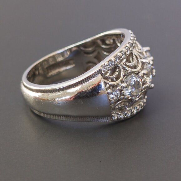 Tacori IV Sterling Silver CZ Lace Band Ring – Size 7 - Picture 4 of 13